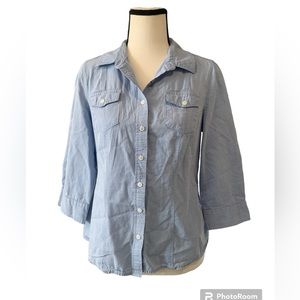 English Rose | 3/4 length button down shirt